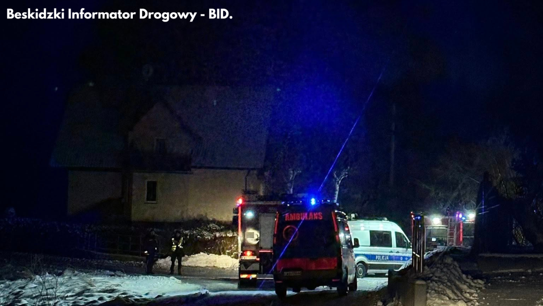 Noc sylwestrowa spokojna w powiecie suskim. Tragiczny pożar w sąsiednim powiecie wadowickim.