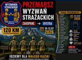 120 kilometrów dla Kazika. Strażacy przejdą także przez powiat suski, by pomóc choremu chłopcu.