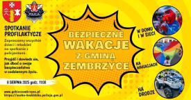 Bezpieczne Wakacje z Gminą Zembrzyce – spotkanie z Policją już 8 sierpnia!
