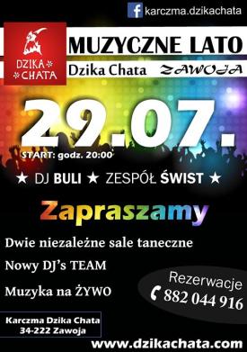 Zespół Świst i DJ Buli zapraszają na kolejne Muzyczne Lato w Dzikiej Chacie