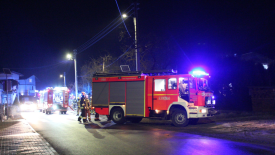 Pożar budynku w Makowie Podhalańskim. 