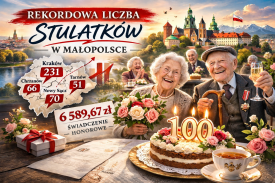 Rekordowa liczba stulatków w Małopolsce. 418 osób pobiera świadczenie honorowe.