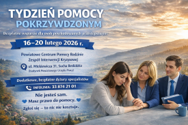 Niebieski Tydzień w Suchej Beskidzkiej – bezpłatna pomoc dla osób pokrzywdzonych.