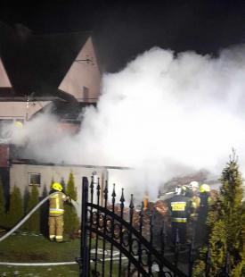 Stryszawa Dolna - pożar budynku gospodarczego. 