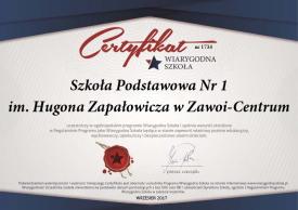 Ogólnopolskie Wyróżnienie dla Szkoły Podstawowej w Zawoi-Centrum