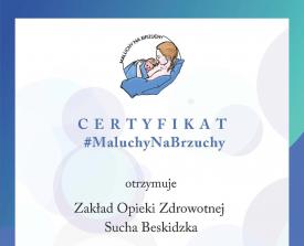 Zespół Opieki Zdrowotnej w Suchej Beskidzkiej otrzymał srebrny medal w rankingu „Maluchy na brzuchy”.