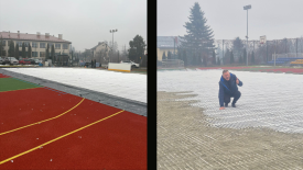 Burmistrz Jordanowa sprawdził postępy miejskich inwestycji. Otwarcie lodowiska coraz bliżej.