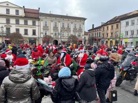 MotoMikołaje na trasie z udziałem Moto Szroty Sucha Beskidzka - Wadowice.