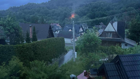 Sidzina - pożar kempingu. 