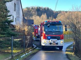 Interwencja straży pożarnej w Stryszawie.