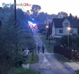 Pożar garażu w Pewelce. 