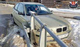 Bystra. Nietrzeźwy kierowca BMW uderzył w barierki mostu.