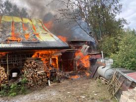Pożar w Bieńkówce - szczegóły działania Straży Pożarnej.