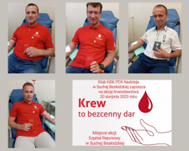 Podczas wczorajszej akcji krwidawstwa aż 45 dawców oddało łącznie 20250 ml krwi.