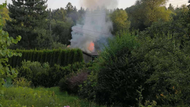 Pożar altany w Makowie Podhalańskim.