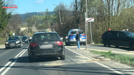 Kolizja na DK28 w Makowie Podhalańskim.