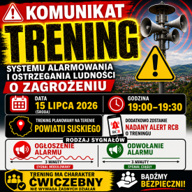 Przypominamy - Zawyją syreny w całym powiecie suskim. Strażacy apelują o spokój!