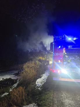 Pożar budynku w Lachowicach