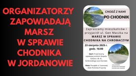 Mieszkańcy Jordanowa wyjdą na ulice. Domagają się chodnika na ul. Gen. Maczka.