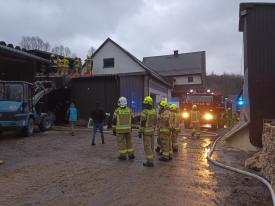 Pożar zakładu stolarskiego w miejscowości Kojszówka. 