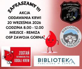 Oddaj krew, uratuj życie! Wielka akcja krwiodawstwa w Zawoi.