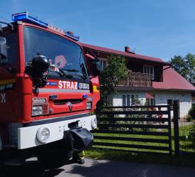 Pożar sadzy w kominie.