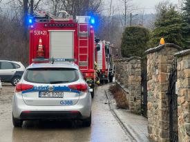 Pożar samochodu w Śleszowicach.