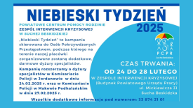 Zaproszenie: &quot;Niebieski Tydzień&quot; - Kampania dla osób pokrzywdzonych przestępstwem. 