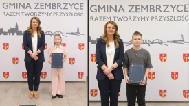 Julia Semik, Maciej Talaga i Natalia Skrok ze Stypendiami Sportowymi. 