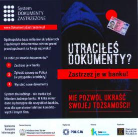 Utraciłeś dokumenty? Zastrzeż je w banku! Kampania Informacyjna Systemu Dokumenty Zastrzeżone