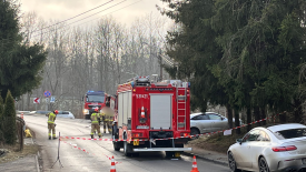 Kolizja na ul. Szpitalnej w Suchej Beskidzkiej.