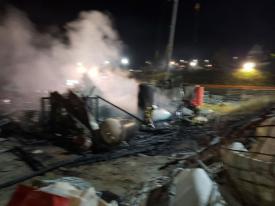 Pożar na terenie budowy tunelu w Naprawie