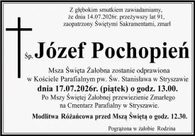 NEKROLOG - Józef Pochopień.