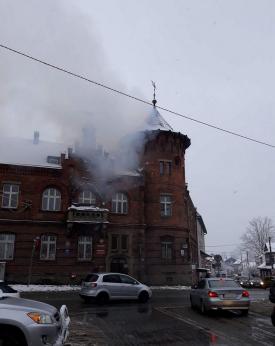 Pożar w centrum Jordanowa