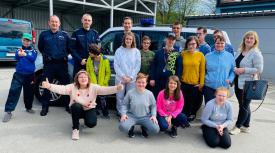 Wizyta dzieci i młodzieży w Komendzie Powiatowej Policji w Suchej Beskidzkiej