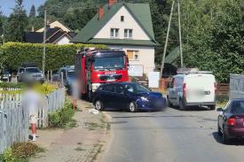Zderzenie dwóch samochodów osobowych w Lachowicach. Są utrudnienia w ruchu.