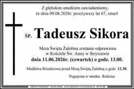 NEKROLOG - Tadeusz Sikora.