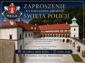 Święto Policji w Zamku Suskim. Będą awanse, odznaczenia i piknik profilaktyczny.