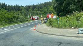 Zderzenie samochodów w Zembrzycach.