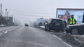 Kolizja dwóch samochodów osobowych w Makowie Podhalańskim. 