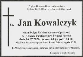 NEKROLOG - Jan Kowalczyk.