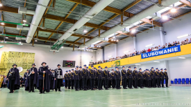 Orkiestra Dęta OSP Jordanów uświetniła ślubowanie strażaków w Krakowie.