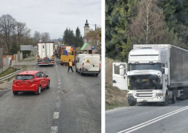 Drogowe „combo” w Osielcu. Roboty drogowe i ciężarówka testują cierpliwość kierowców.