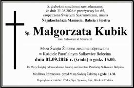 NEKROLOG - Małgorzata Kubik.