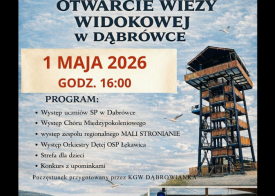 Wielkie otwarcie wieży widokowej w Dąbrówce już 1 maja.