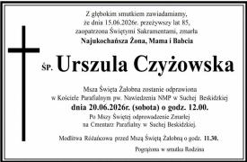 NEKROLOG - Urszula Czyżowska.