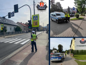 „Bezpieczna droga do szkoły” w powiecie suskim. Policjanci czuwają nad bezpieczeństwem uczniów.