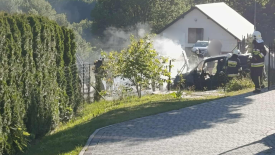 Pożar samochodu w Juszczynie. 