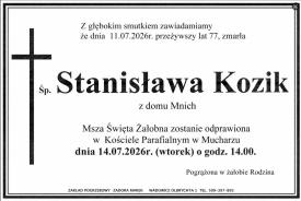 NEKROLOG - Stanisława Kozik. 