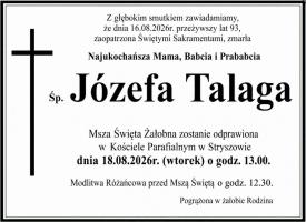 NEKROLOG - Józefa Talaga.